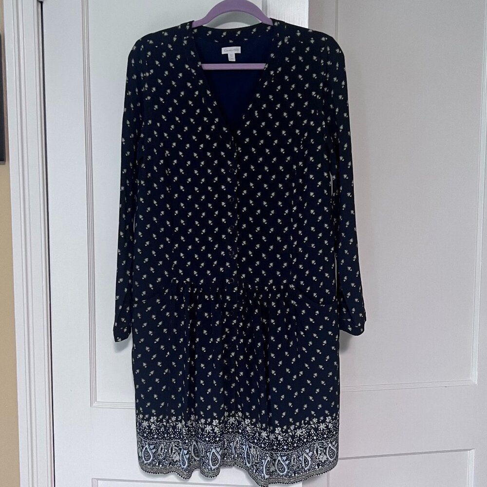 Garnet Hill Drop Waist Dress; button front with pockets